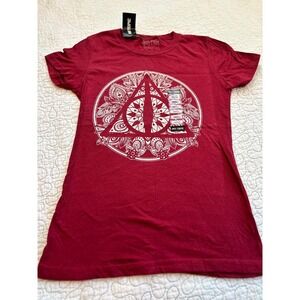 Hot Topic Harry Potter‎ Hallows Mandala Graphic Tee Women's Small Red #774